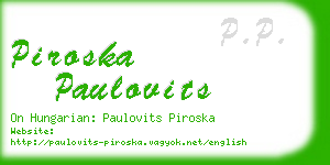 piroska paulovits business card